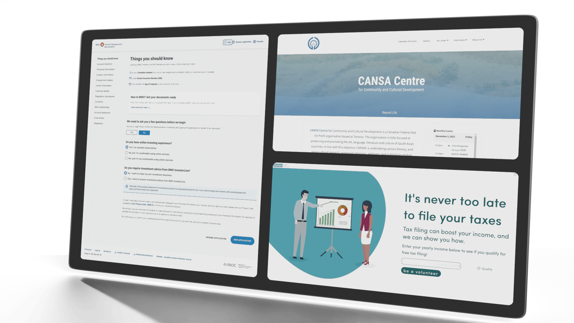 Laptop screen showing my previous projects